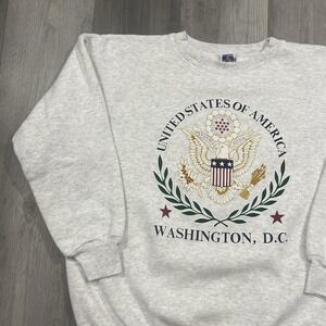 VTG 90s Washington DC USA Seal Sz Medium American FBI Military Police Sweatshirt